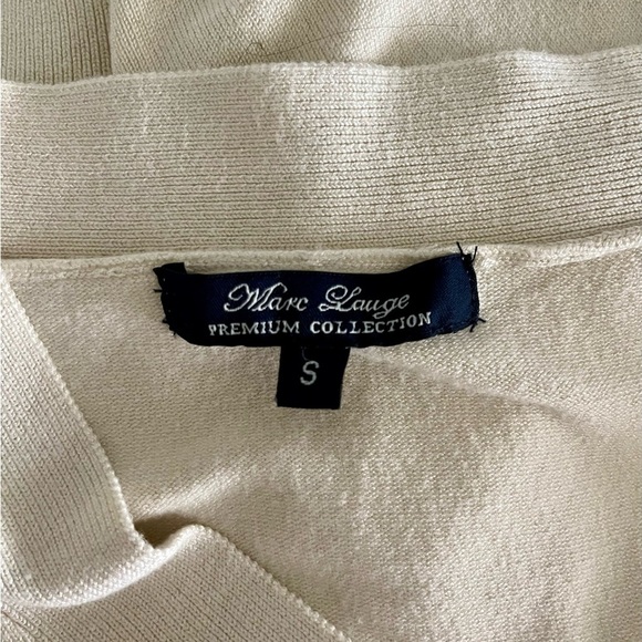 MARC LAUGE (Premium Collection) Women's Cream V Neck Button Down Sweater Vest-S - Picture 3 of 6